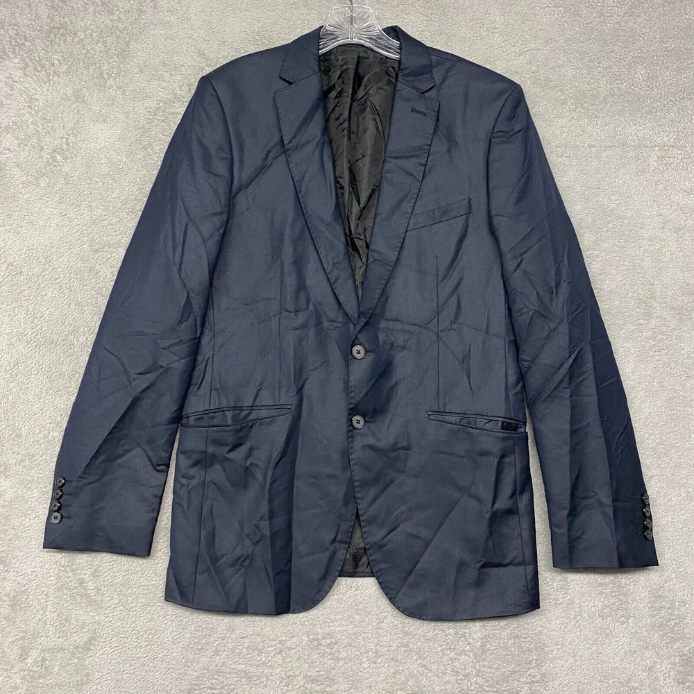 Zara Man Jacket Mens 40 Blue Blazer 2 Button Pockets